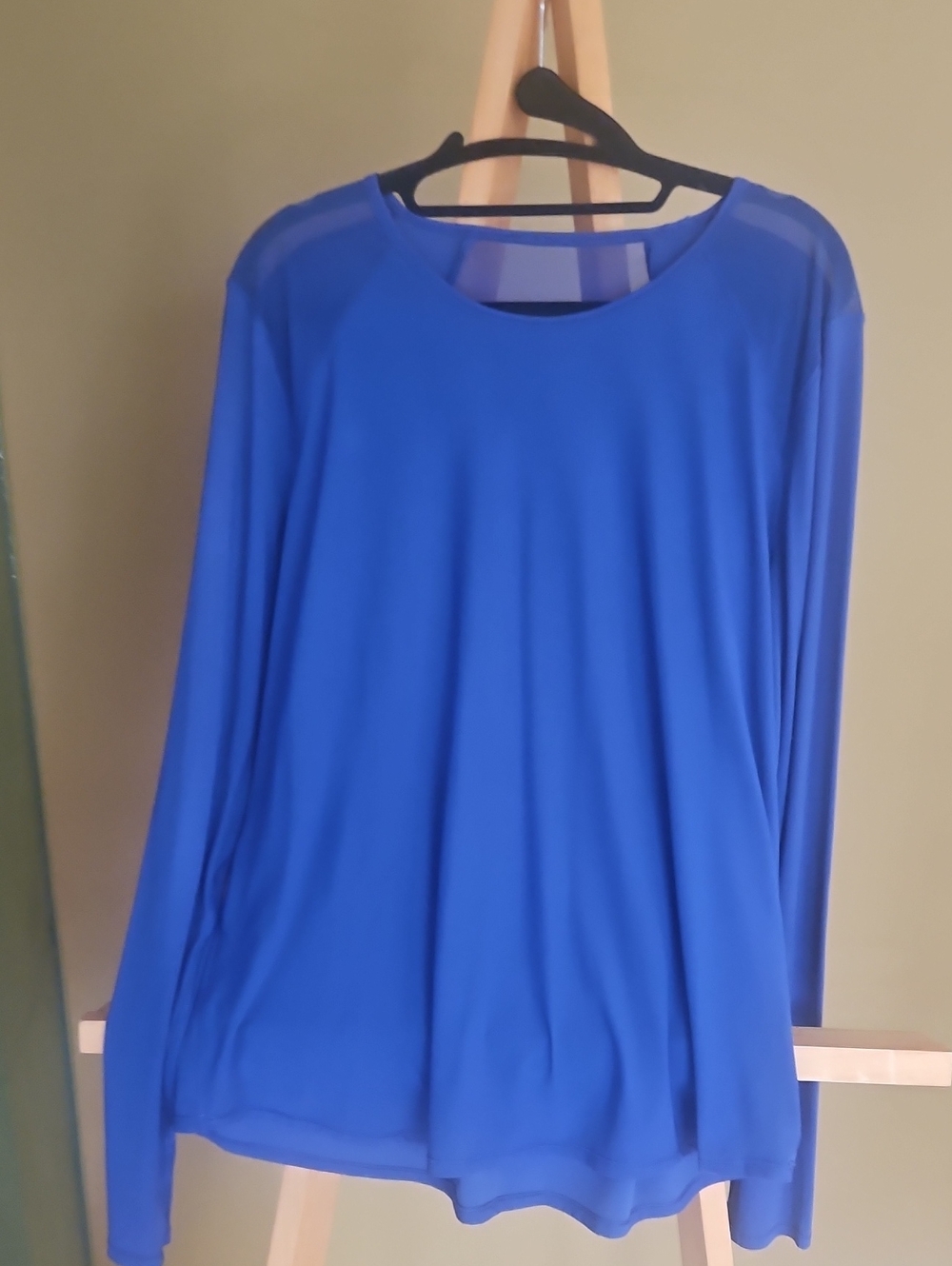 LULULEMON LONG SLEEVE PLEATED SCULPT TOP SZ 14 BLUE